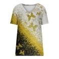 thumbnail image 4 of Birdeem T-Shirt Décontracté à Col en V pour Femmes Printemps et Été, Manches Courtes Imprimées, 4 of 5