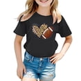 thumbnail image 3 of Yiyuu Summer Girls Casual Sports Tee Football Graphic Short Sleeve T-Shirt, Sizes 3-13, 3 of 3