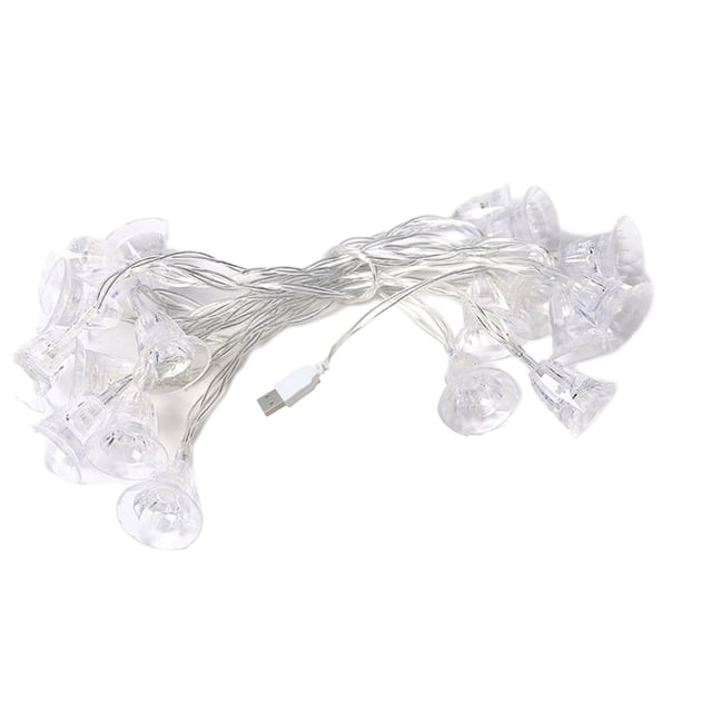 Qocolhg Christmas Tree Bells String Lights, Waterproof Bells Fairy Lights 59 Inch USB Charging Operated Outdoor Garden Lights, Bells Christmas Light for Wedding Party Decorations, Warm White