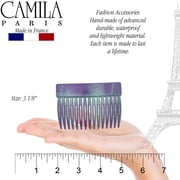 Camila Paris CP2942 French Hair Side Comb, Small Tortoise Shell, French Twist Hair Combs Decorative, Strong Hold Hair Clips for Women Bun Chignon Up-Do Styling Girls Hair Accessories, Made in France
