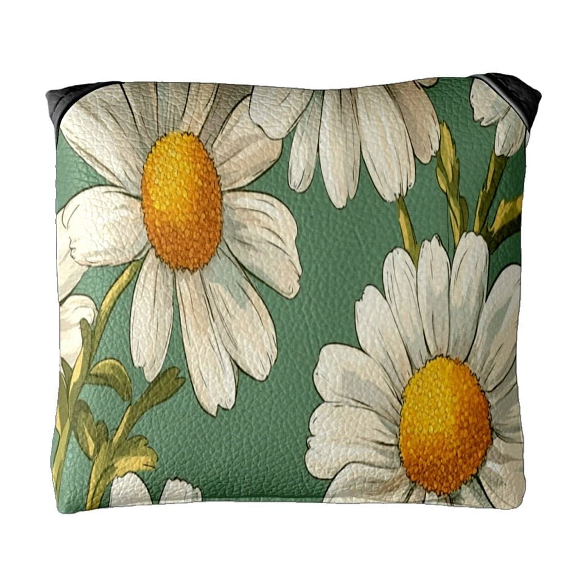 Golf Mallet Putter Cover Premium Leather Waterproof Golf Putter Head Cover with Magnetic Closure Daisy