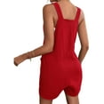 thumbnail image 4 of LilyLLL Plus Size S-4XL Womens Solid Color Suspender Overall Shorts Pockets Dungaree Bib, 4 of 4