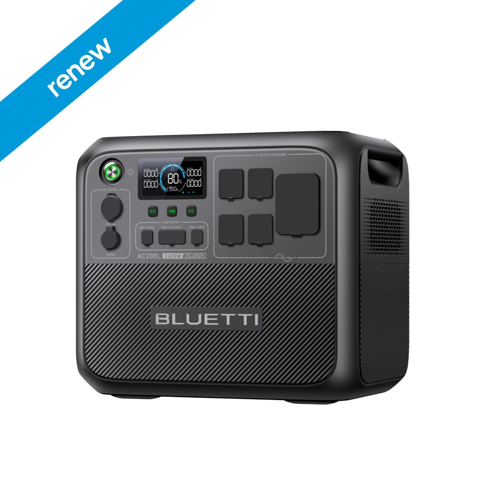 Restored BLUETTI AC200L Portable Generator, 2048Wh Generator for Home Use, 3600W Lifting Power, 2400W Pottable Generator for Camping, 45 Mins to 80% Recharge,Refurbished