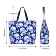thumbnail image 5 of Pofeuu flower Skull star Print Reusable Grocery Bags - Washable, Foldable, Packable Tote, Large Handles, Heavy Duty, Zippered Top Pouch, 5 of 8