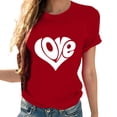 thumbnail image 4 of Tejiojio Valentine's Day Gifts Women's Lover Printed T-shirt Round Neck Short Sleeved Top Novelty Plus Size Graphic Tees, 4 of 6