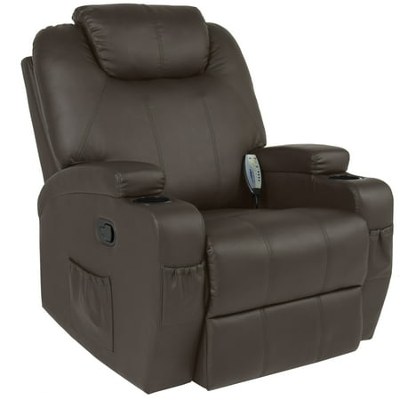 Best Choice Products Faux Leather Executive Swivel Electric Massage Recliner Chair with Remote Control, 5 Heat & Vibration Modes, 2 Cup Holders, 4 Pockets, (The Best Thai Massage)