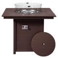 thumbnail image 2 of WestinTrends Helios 42" Modern Outdoor Patio Gas Propane Square Fire Pit Table (Rocks Not Included), Dark Brown, 2 of 14