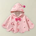 thumbnail image 2 of Generic Christmas Clothes for Toddler Girls Baby Xmas Outfits Velvet Hooded Poncho Red Cape Coat Jacket for Fashion Casual Breathable Clothing (12-18 Months,Pink), 2 of 9