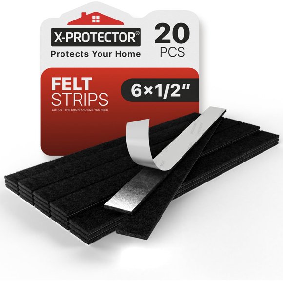 Protectores para muebles X-Protector 20 piezas tiras de fieltro 15 x 1,3 cm