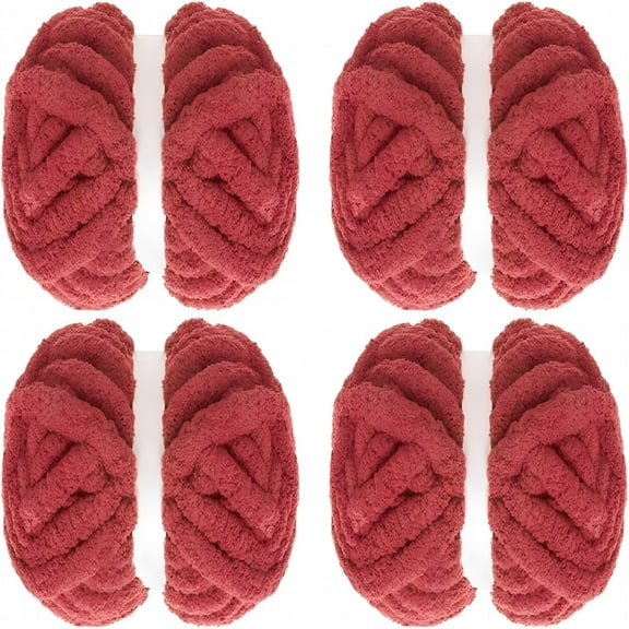 PALINO Chunky Yarn for Crocheting 1/2/4 Pack Fluffy Jumbo Chenille Yarn Super Soft Plush Yarn for Hand Woven DIY Crafts Giant Thick Fuzzy Yarn for Hand Knitting (27 Yds,8 Oz Each Skein)