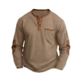 thumbnail image 3 of ZyeKqe Long Sleeve Tops for Men Button Front Crewneck Breathable Golf Business Casual Shirts with Pocket, 3 of 3