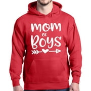 Shop4Ever Men's Mom of Boys Hooded Sweatshirt Hoodie XXX-Large Red