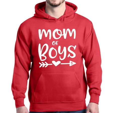 Shop4Ever Men's Mom of Boys Hooded Sweatshirt Hoodie XXX-Large Red