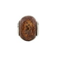 thumbnail image 2 of FB Jewels Sterling Silver Reflections Lt Brown Python Glitter Overlay Glass Bead, 2 of 3