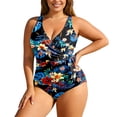 thumbnail image 1 of PMVFHDE Plus Size Swimsuit For Women Floral High Waist Tankini Adjustable For Full Coverage, 1 of 5