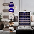 thumbnail image 6 of Wine Cooler with 51 Bottle Capacity Dual Zone 24" Wine Cooler, Quiet Compressor, Seamless Stainless Steel Design, and Temperature, 6 of 9