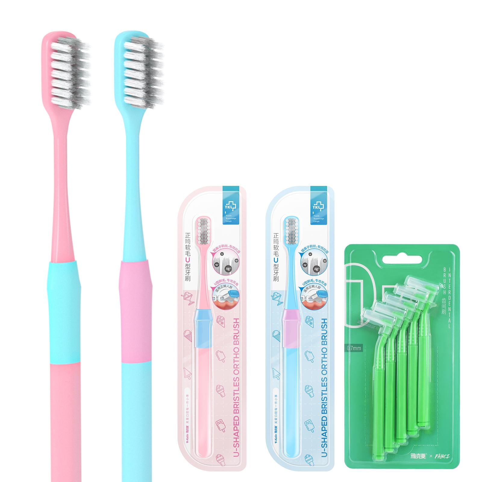 YKelin Braces Toothbrush4 Pcs UShaped Orthodontic Toothbrush Soft