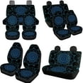 thumbnail image 3 of Uorisanigo Blue Mandala 10 Pieces Automobile Seat Cover Sets with Soft Elastic Car Seat Belt Pad Cover Steering Wheel Cover Car Water Cup Coaster and Keychains Universal Fit Most Cars SUVs, 3 of 7