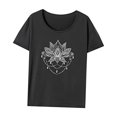 thumbnail image 3 of Camiseta para mujer con cuello redondo, camisetas de verano para trabajo, vacaciones, desplazamientos, oficina L, 3 of 7