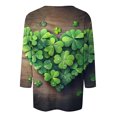 thumbnail image 4 of Womens St Patricks Day Tops, 3/4 Sleeve T Shirt Tops for Women, Round Neck Blouses Ladies Loose Casual St. Patrick's Day Printed Shirt Round Neck Three Quarter Sleeves 3/4 Sleeved T-Shirts, 4 of 5