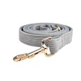 thumbnail image 1 of Light Grey Corduroy Dog Collar And Leash With Custom Engraved Nameplate, 1 of 17
