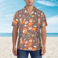 thumbnail image 2 of Balery Cute Little Fox Camisas hawaianas de manga corta para hombre, camisas playeras de corte holgado, camisas de vacaciones con botones,Small, 2 of 7