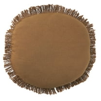 Mina Victory Sofia Solid 20"x20" Round Indoor Throw Pillow Brown