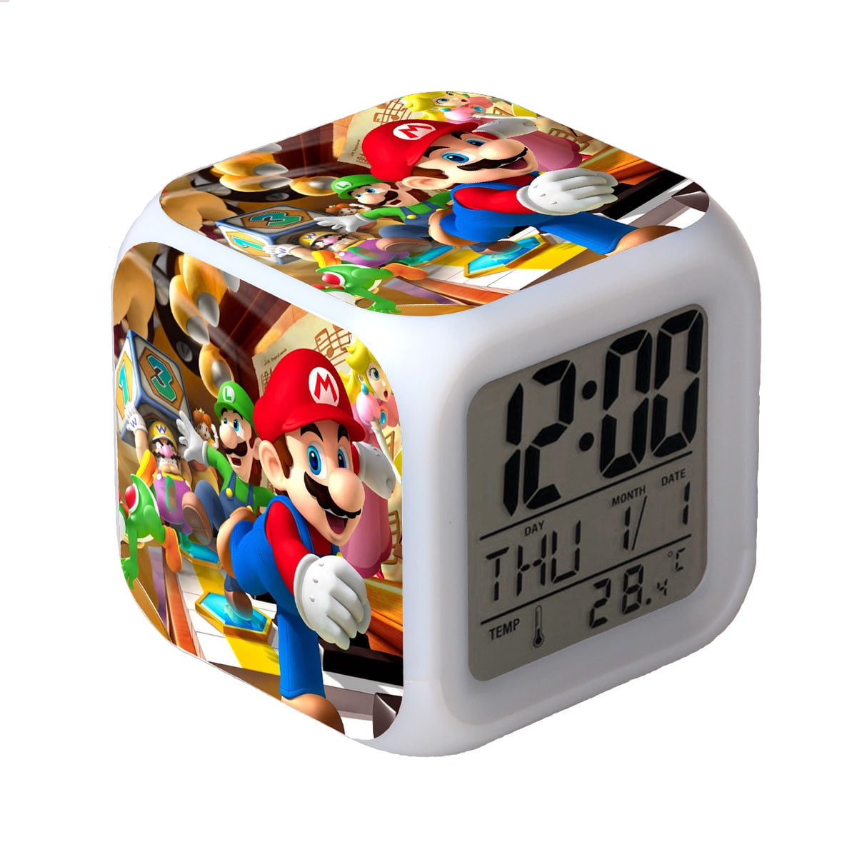 Rtimer Super Mario Bros 7 Color Changeable Digital Alarm Clock with