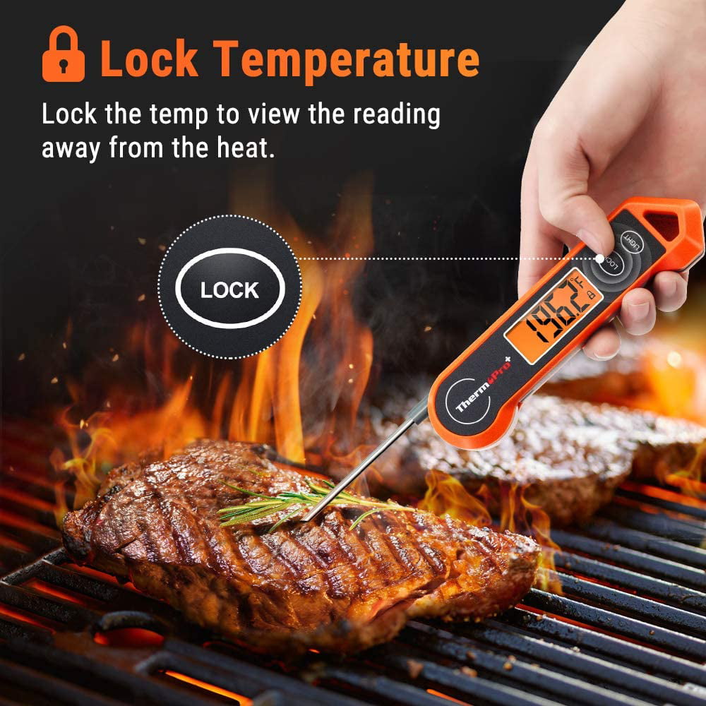 ThermoPro TP19 Waterproof Digital Meat Thermometer for Grilling with  Ambidextrous Backlit & Thermocouple Instant Read Kitchen Cooking Food  Thermometer