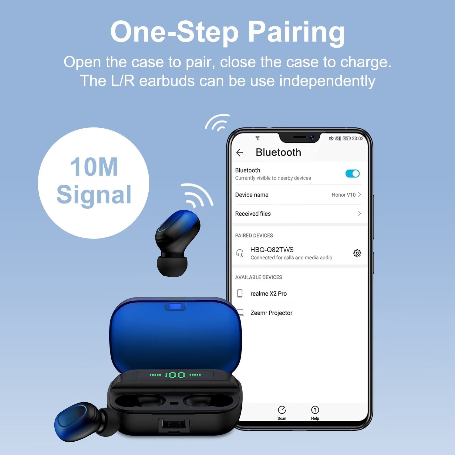 Wireless Earbuds for iPhone,Android,AILKIN Bluetooth 5.2 Headphones 3500mAh 60hrs Playtime Waterproof IPX7 Headset Earphones In-Ear Stereo Noise Cancelling True Wireless Earbuds with Charging Case