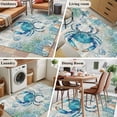 thumbnail image 6 of Blue Teal Crab Coastal Washable Area Rugs 3'x5', Summer Beach Ocean Nautical Coral Low Pile Throw Living Room Rug Non-Slip Sturdy Edge Binding Carpet for Indoor Entryway Bedside Kitchen, 6 of 9