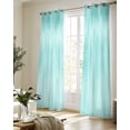 thumbnail image 5 of Turquoise Sheer Curtains 84 Inch Length 2 Panels Set for Living Room/Bedroom, Modern Abstract Art Ombre Striped Kitchen Curtains Grommet Semi-Sheer Curtains Drapes Voile Window Treatments 52"x84"x2, 5 of 7
