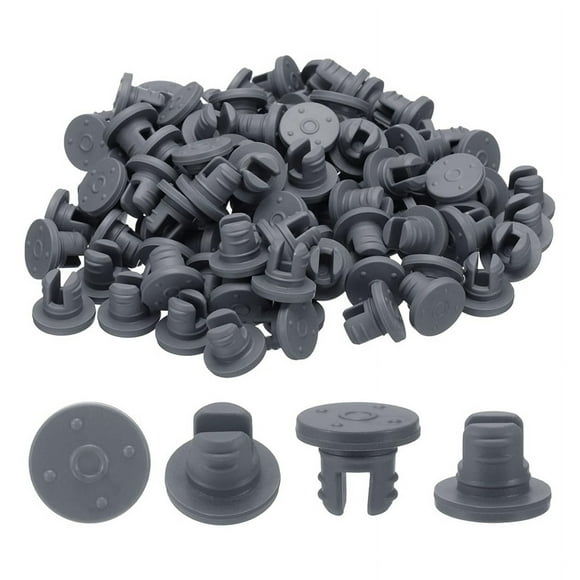7.5 mm/0.3 Inch Vials Rubber Stoppers, 200 Pcs Two Legs Butyl Rubber Bottle Stopper Self-Healing Injection Ports Seal