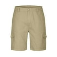 thumbnail image 6 of JIUKE Cargo Shorts for Men high waisted flat front straight leg dress work shorts hiking Knee Length Shorts, 6 of 7