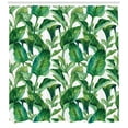 thumbnail image 3 of Ambesonne Leaf Shower Curtain, Watercolored Banana Tree, 69"Wx75"L, Forest Green Dark Green, 3 of 3