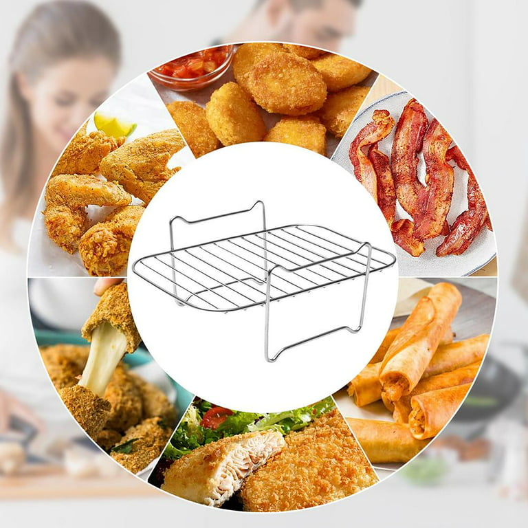 FitBest 1pcs Is Applicable To Double-basket Air Fryer, Stainless Steel  Multi-layer Frame 
