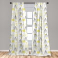 thumbnail image 5 of Ambesonne Vintage Curtains, Triangles Dots Hexagon Art, Pair of 28"x84", Yellow and Charcoal Grey, 5 of 5
