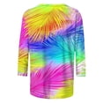 thumbnail image 4 of CYMMPU Loose Fit Crew Neck Floral Pattern Blouses for Women Dressy Casual Spring Tops 3/4 Sleeve Tunic Tops Summer Trendy Shirts Empire Waist A Line T-Shirts Multicolor XXXL, 4 of 5