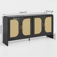 thumbnail image 6 of Rattan Sideboard with Doors, Buffet Storage Cabinet with Adjustable Shelves, Modern Console Table for Kitchen, Living Room, Entryway, 6 of 7