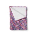 thumbnail image 2 of Abstract Soft Flannel Fleece Blanket, Retro Style Concept of Round Items with Various Colors Energetic Vibes, Cozy Plush for Indoor and Outdoor Use, 70" x 90", Fuchsia and Multicolor, by Ambesonne, 2 of 5