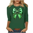 thumbnail image 2 of Xuyuer St. Patrick's Day Womens 3/4 Sleeve Crew Neck Spring T-Shirts Merry and Bright Casual Pullover Graphic Tee Tops Cute Tunic Tops Basic Tees Blouses Business Work Tee Top, 2 of 5