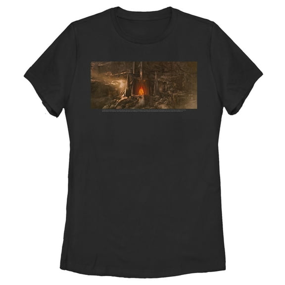 Women's The Lord of the Rings Fellowship of the Ring Entrance to Mount Doom  Graphic Tee Black Small