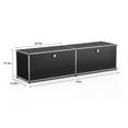 thumbnail image 2 of 2 Door Metal Storage Cabinet Modern Steel Lockers Free-Standing Storage Organizer for Living  Room 60"L x 14.8"W x 15.4"H Black, 2 of 5