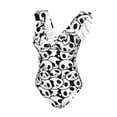 thumbnail image 4 of Yiaed Cute Panda Print Women's Ruffled One Piece Swimsuit V Neck Swimwear Slimming Monokini for Woman-X-Large, 4 of 8