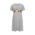 thumbnail image 5 of Sakmal Halloween House Dress for Women Cute House Dress Short Sleeve Gray Nightgowns for Women, 5 of 5