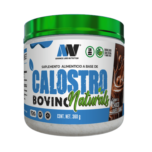 Calostro Bovino en Polvo Advance Labs Naturals Stevia y Monk Fruit Choco Avellana 60 Serv 360g