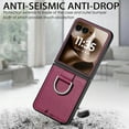 thumbnail image 3 of ELEHOLD for Motorola Motorola Razr+ 2025/2024 Leather Case Cover, with Metal Finger Ring Holder Slim Lightweight Shockproof Non-Slip Case for Motorola Motorola Razr+ 2025/2024,Purple, 3 of 8