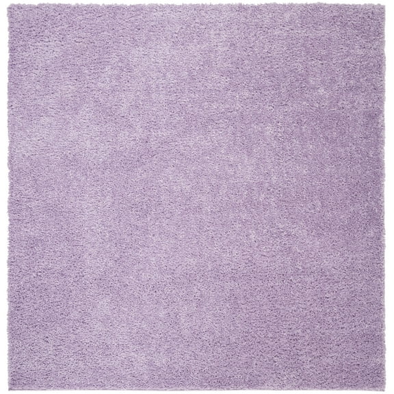 SAFAVIEH August Carlene Solid Plush Shag Area Rug, Lilac, 4' x 4' Square
