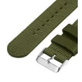thumbnail image 5 of Olive Green Nylon Watch Band 24mm Width Durable Nylon Strap with Silver Buckle, Canvas Watchband, 5 of 6