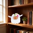 thumbnail image 5 of syligr 6 Inch Highland Cow Plush Toy, Soft Fluffy Stuffed Animal with Flower Headband, Cute Cow Doll, Mini Cow Plushie, Huggable Farm Animal Decor for Bedroom Shelf, Birthday Gift for Animal Lovers, 5 of 6